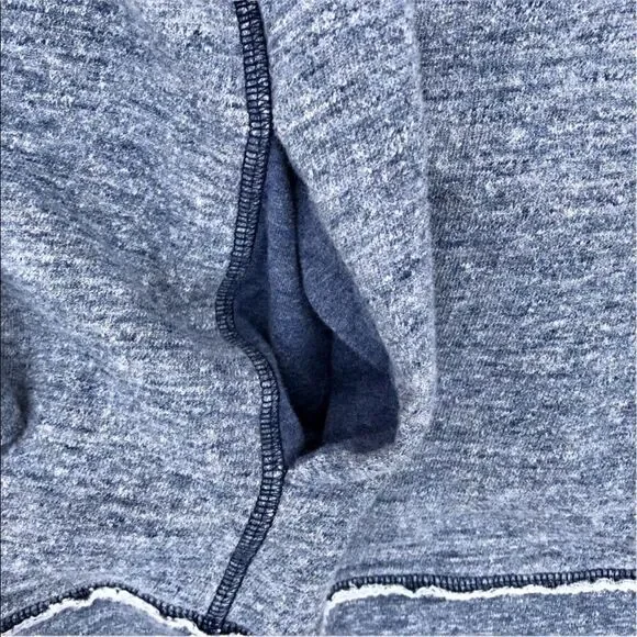 EXPRESS Fleece Blue Pullover Hoodie W/ Button Embellishments Size L - Picture 4 of 5